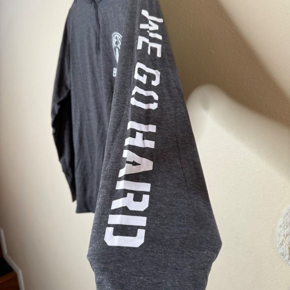 Brooklyn Nets 3/4 Zip We Go Hard Men's Long Sleeve Shirt Pullover Gray Size S - Picture 3 of 9